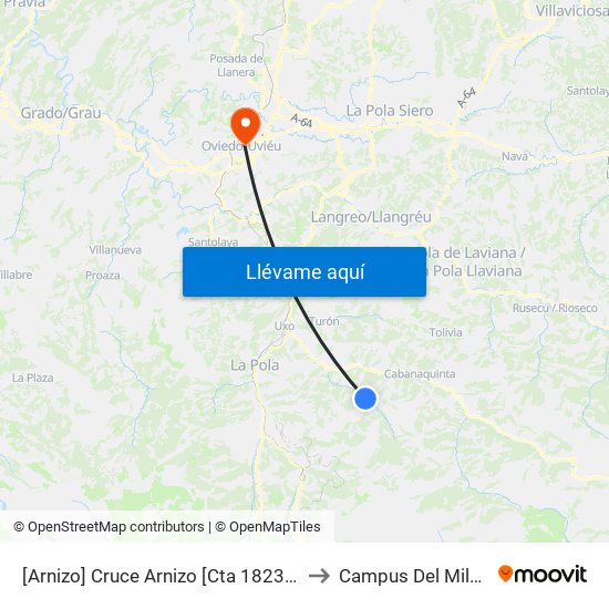 [Arnizo]  Cruce Arnizo [Cta 18238] to Campus Del Milán map
