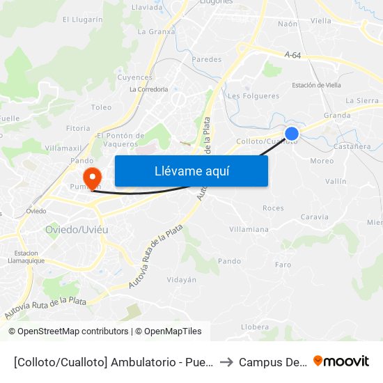 [Colloto/Cualloto]  Ambulatorio - Puente [Cta 20758] to Campus Del Milán map