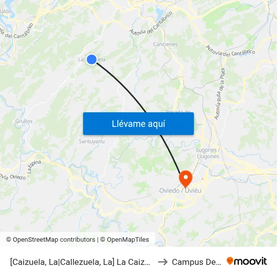 [Caizuela, La|Callezuela, La]  La Caizuela [Cta 00172] to Campus Del Milán map