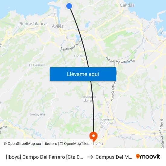 [Iboya]  Campo Del Ferrero [Cta 00236] to Campus Del Milán map