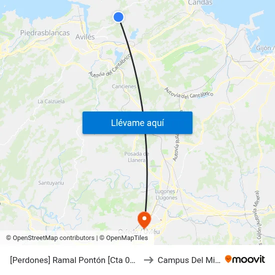 [Perdones]  Ramal Pontón [Cta 00276] to Campus Del Milán map