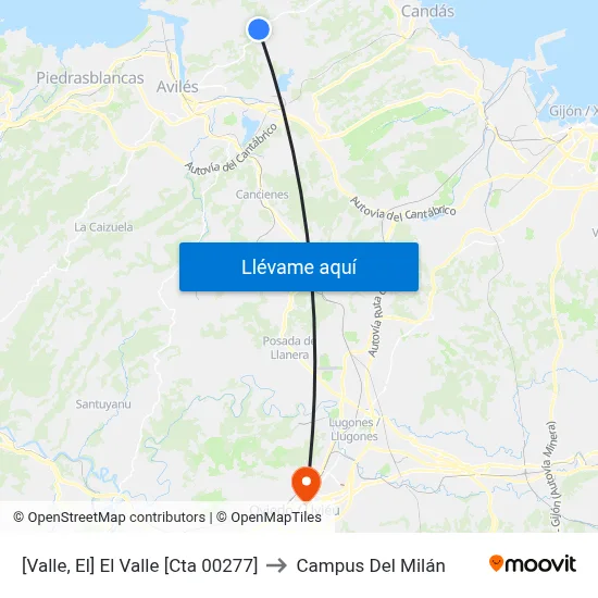 [Valle, El]  El Valle [Cta 00277] to Campus Del Milán map