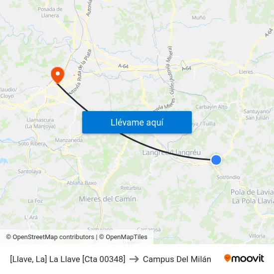[Llave, La]  La Llave [Cta 00348] to Campus Del Milán map