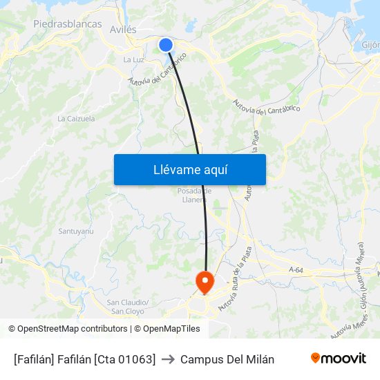 [Fafilán]  Fafilán [Cta 01063] to Campus Del Milán map