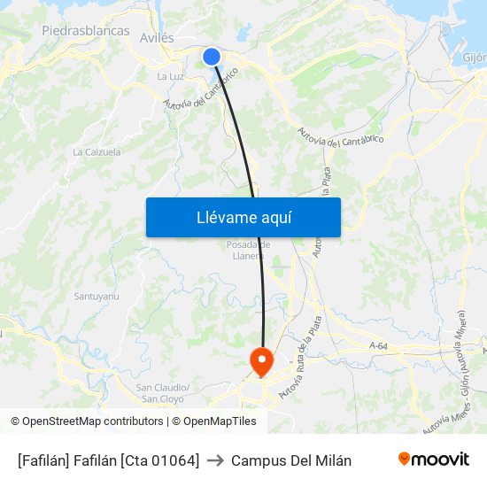 [Fafilán]  Fafilán [Cta 01064] to Campus Del Milán map