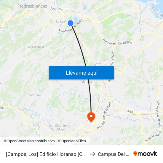 [Campos, Los]  Edificio Horanso [Cta 01077] to Campus Del Milán map