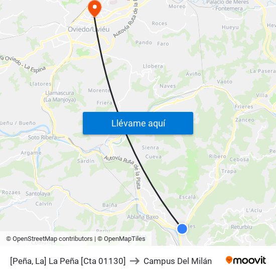 [Peña, La]  La Peña [Cta 01130] to Campus Del Milán map