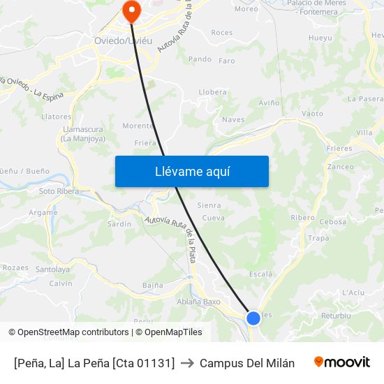 [Peña, La]  La Peña [Cta 01131] to Campus Del Milán map