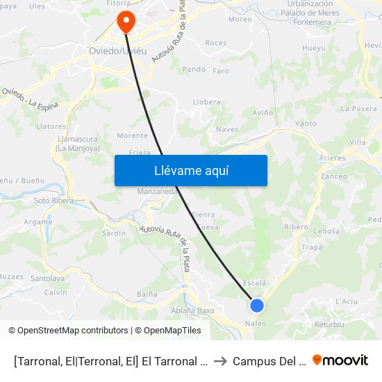 [Tarronal, El|Terronal, El]  El Tarronal [Cta 01132] to Campus Del Milán map