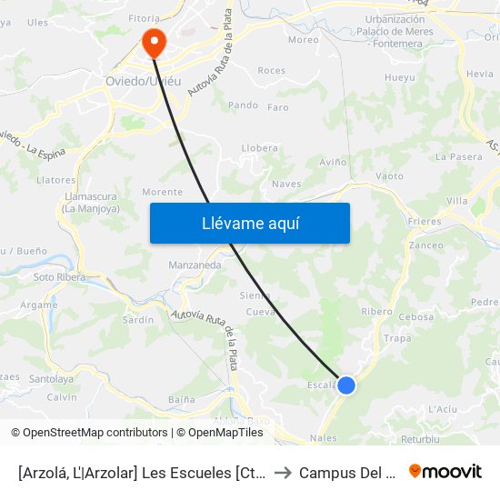 [Arzolá, L'|Arzolar]  Les Escueles [Cta 01135] to Campus Del Milán map