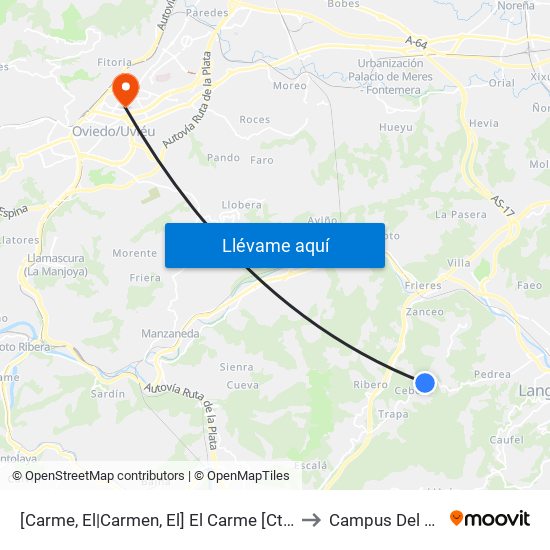 [Carme, El|Carmen, El]  El Carme [Cta 01144] to Campus Del Milán map
