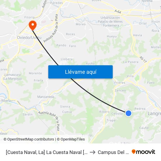 [Cuesta Naval, La]  La Cuesta Naval [Cta 01147] to Campus Del Milán map
