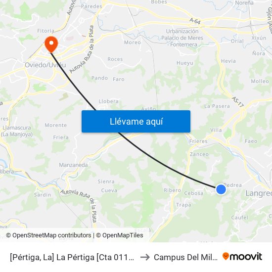 [Pértiga, La]  La Pértiga [Cta 01148] to Campus Del Milán map