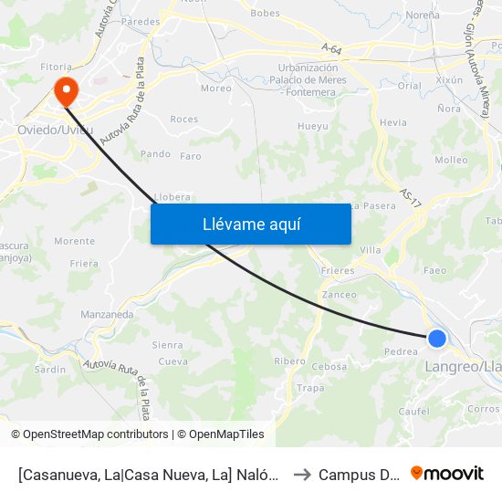 [Casanueva, La|Casa Nueva, La]  Nalón - Lada [Cta 01154] to Campus Del Milán map