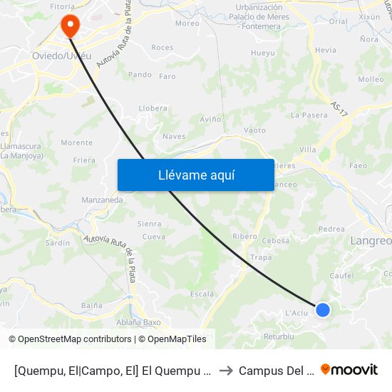 [Quempu, El|Campo, El]  El Quempu [Cta 01168] to Campus Del Milán map