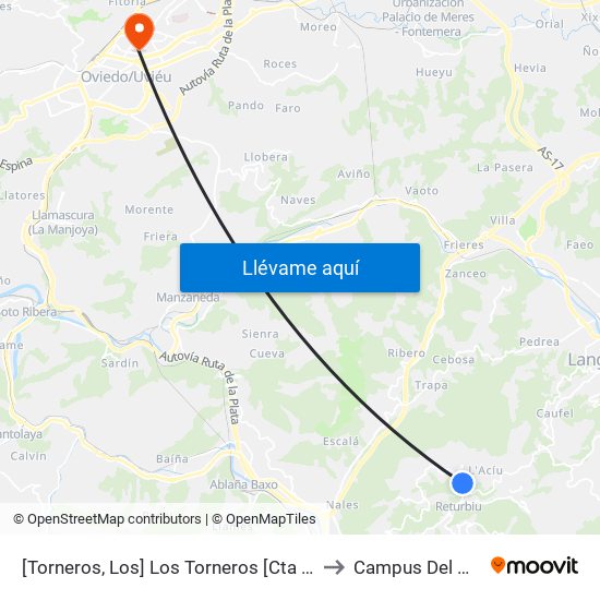 [Torneros, Los]  Los Torneros [Cta 01174] to Campus Del Milán map