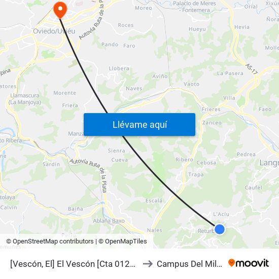 [Vescón, El]  El Vescón [Cta 01277] to Campus Del Milán map