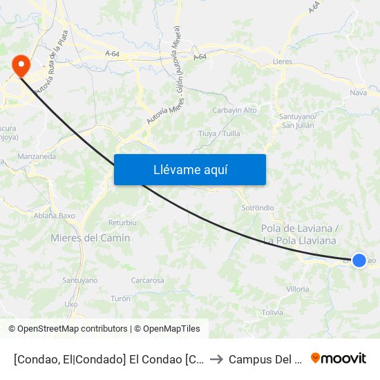 [Condao, El|Condado]  El Condao [Cta 01286] to Campus Del Milán map