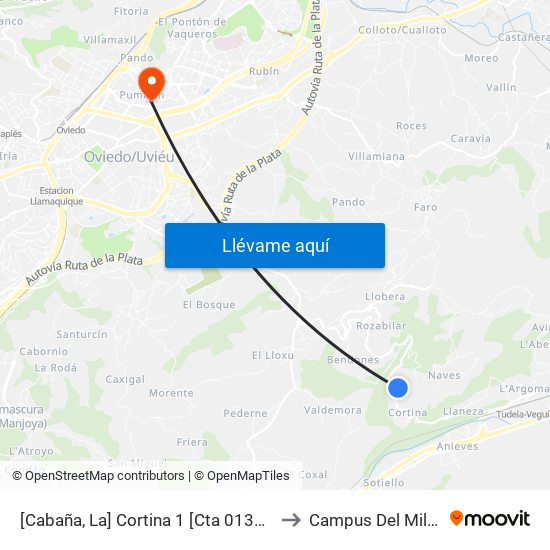 [Cabaña, La]  Cortina 1 [Cta 01306] to Campus Del Milán map