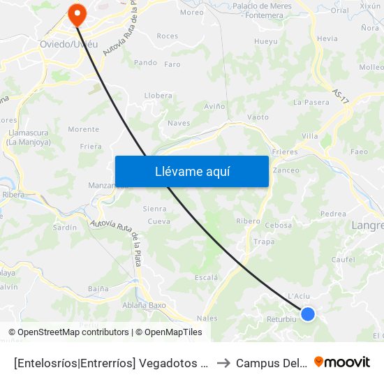[Entelosríos|Entrerríos]  Vegadotos 2 [Cta 01313] to Campus Del Milán map