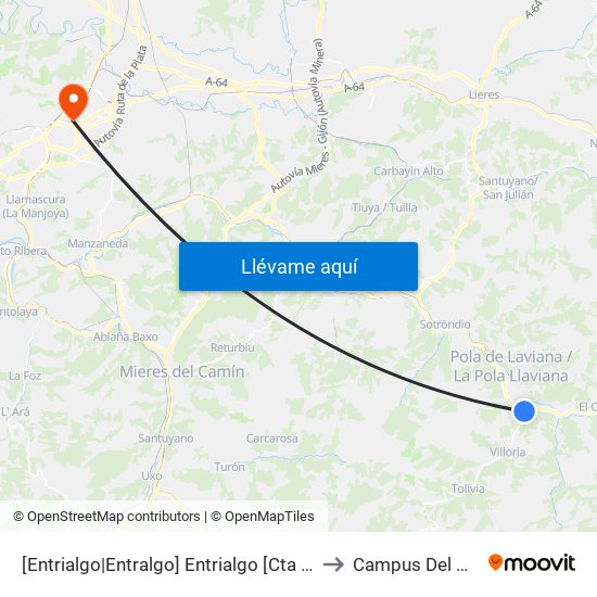 [Entrialgo|Entralgo]  Entrialgo [Cta 01315] to Campus Del Milán map