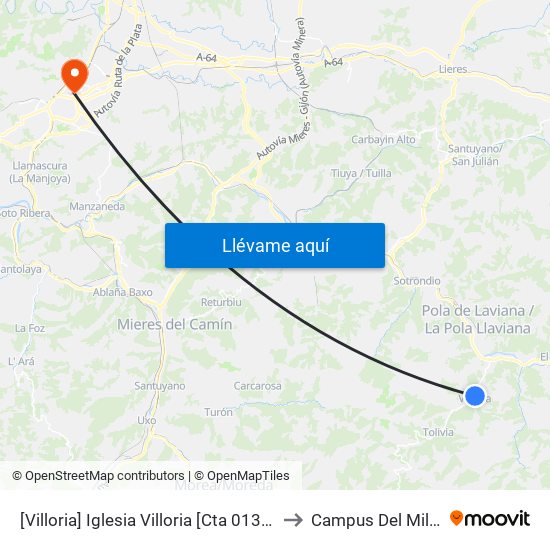 [Villoria]  Iglesia Villoria [Cta 01319] to Campus Del Milán map