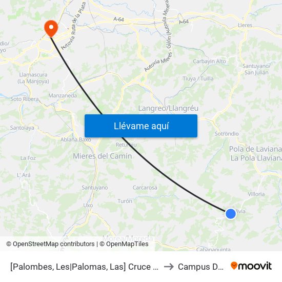 [Palombes, Les|Palomas, Las]  Cruce Tolivia [Cta 01331] to Campus Del Milán map