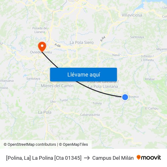 [Polina, La]  La Polina [Cta 01345] to Campus Del Milán map