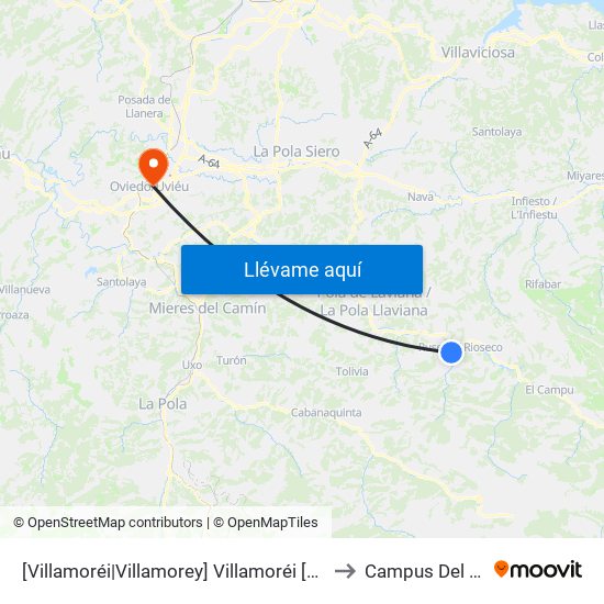 [Villamoréi|Villamorey]  Villamoréi [Cta 01347] to Campus Del Milán map