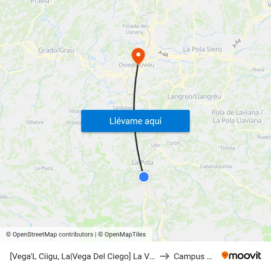 [Vega'L Ciigu, La|Vega Del Ciego]  La Vega'L Ciigu [Cta 03170] to Campus Del Milán map