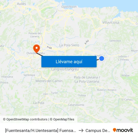 [Fuentesanta/H.Uentesanta]  Fuensanta [Cta 03180] to Campus Del Milán map