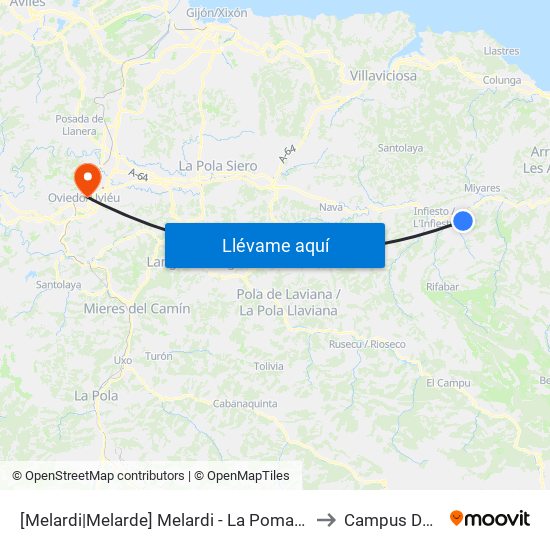 [Melardi|Melarde]  Melardi - La Pomarada [Cta 03745] to Campus Del Milán map