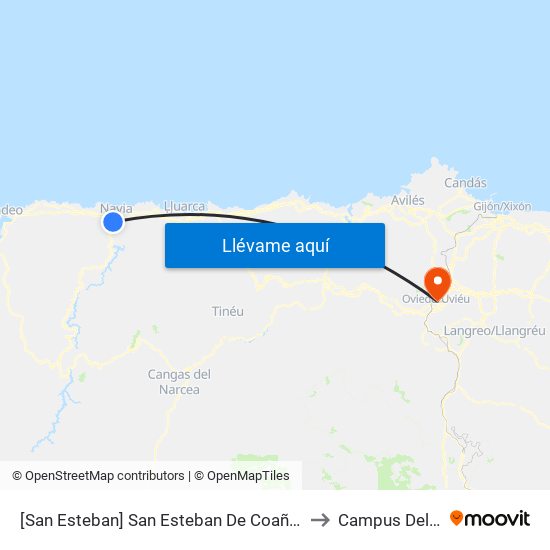 [San Esteban]  San Esteban De Coaña [Cta 05764] to Campus Del Milán map