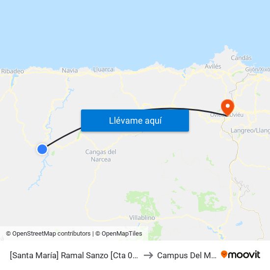 [Santa María]  Ramal Sanzo [Cta 05857] to Campus Del Milán map
