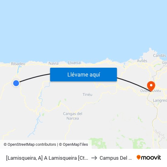 [Lamisqueira, A]  A Lamisqueira [Cta 05892] to Campus Del Milán map