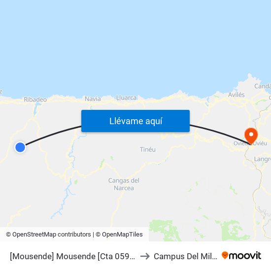 [Mousende]  Mousende [Cta 05903] to Campus Del Milán map