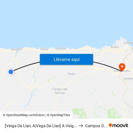 [Veiga De Llan, A|Vega De Llan]  A Veiga De Llan [Cta 05913] to Campus Del Milán map
