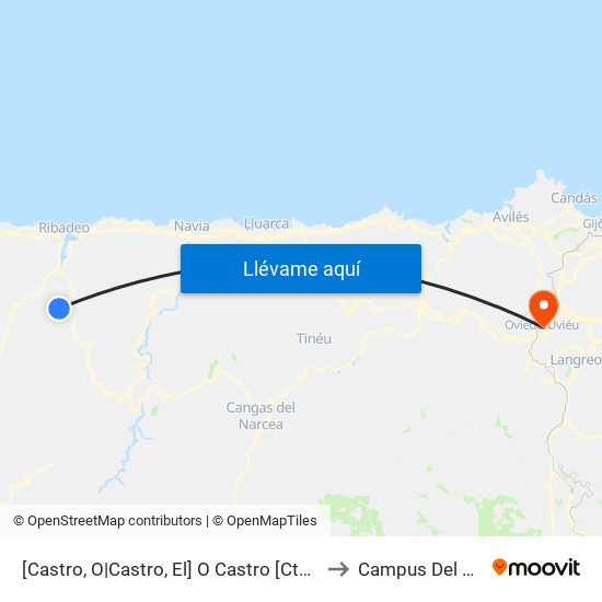[Castro, O|Castro, El]  O Castro [Cta 05918] to Campus Del Milán map