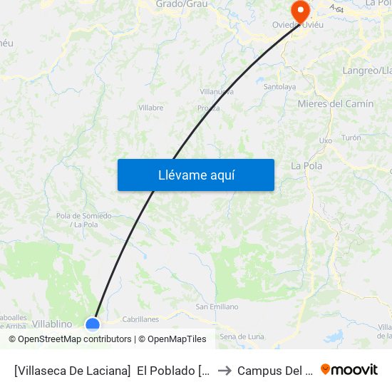 [Villaseca De Laciana]  El Poblado [Cta 05956] to Campus Del Milán map