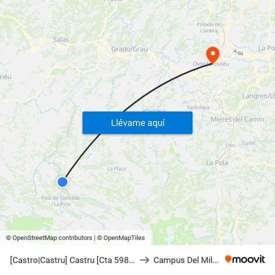 [Castro|Castru]  Castru [Cta 5980] to Campus Del Milán map