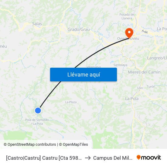 [Castro|Castru]  Castru [Cta 5981] to Campus Del Milán map