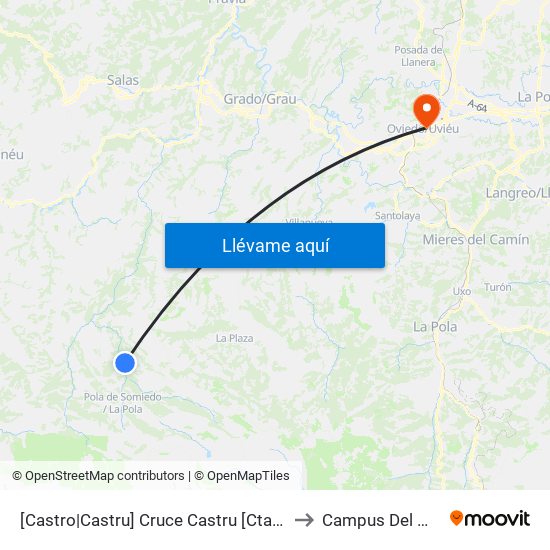 [Castro|Castru]  Cruce Castru [Cta 5982] to Campus Del Milán map