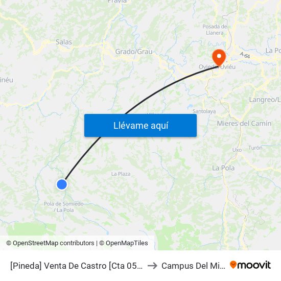 [Pineda]  Venta De Castro [Cta 05984] to Campus Del Milán map