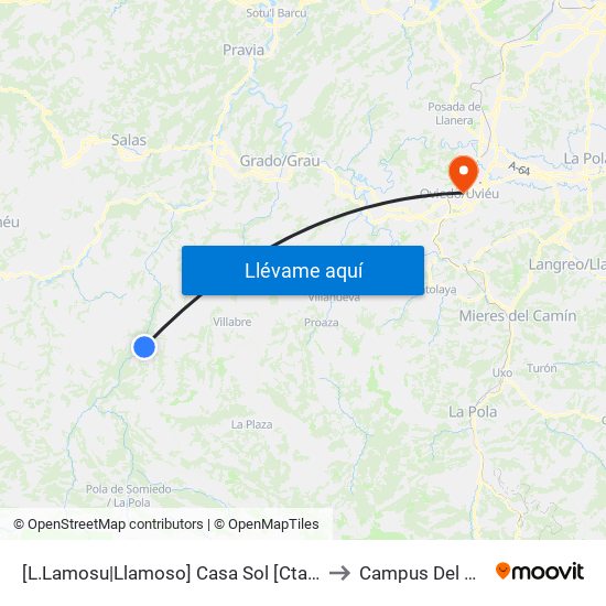 [L.Lamosu|Llamoso]  Casa Sol [Cta 06000] to Campus Del Milán map