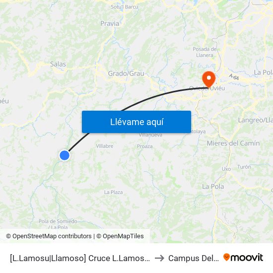 [L.Lamosu|Llamoso]  Cruce L.Lamosu [Cta 06002] to Campus Del Milán map