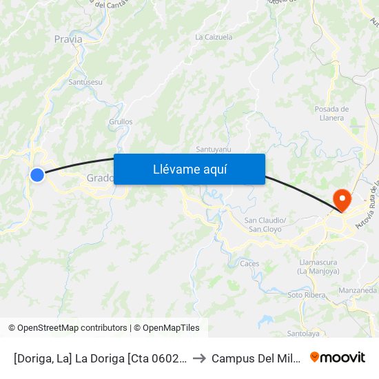 [Doriga, La]  La Doriga [Cta 06024] to Campus Del Milán map