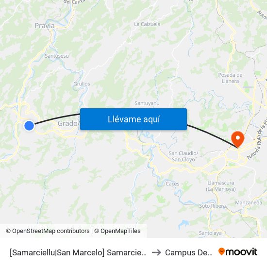 [Samarciellu|San Marcelo]  Samarciellu [Cta 06026] to Campus Del Milán map