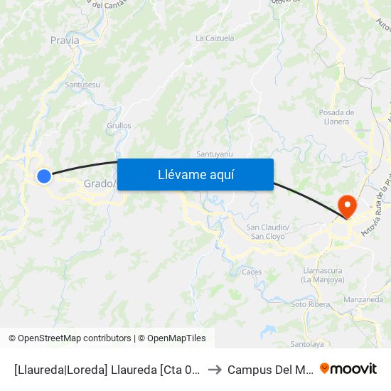 [Llaureda|Loreda]  Llaureda [Cta 06028] to Campus Del Milán map