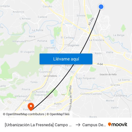 [Urbanización La Fresneda]  Campo Golf [Cta 06464] to Campus Del Milán map