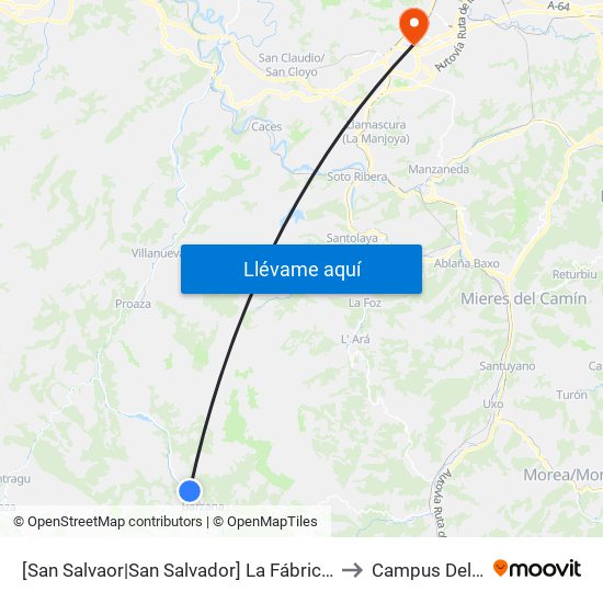 [San Salvaor|San Salvador]  La Fábrica [Cta 12683] to Campus Del Milán map